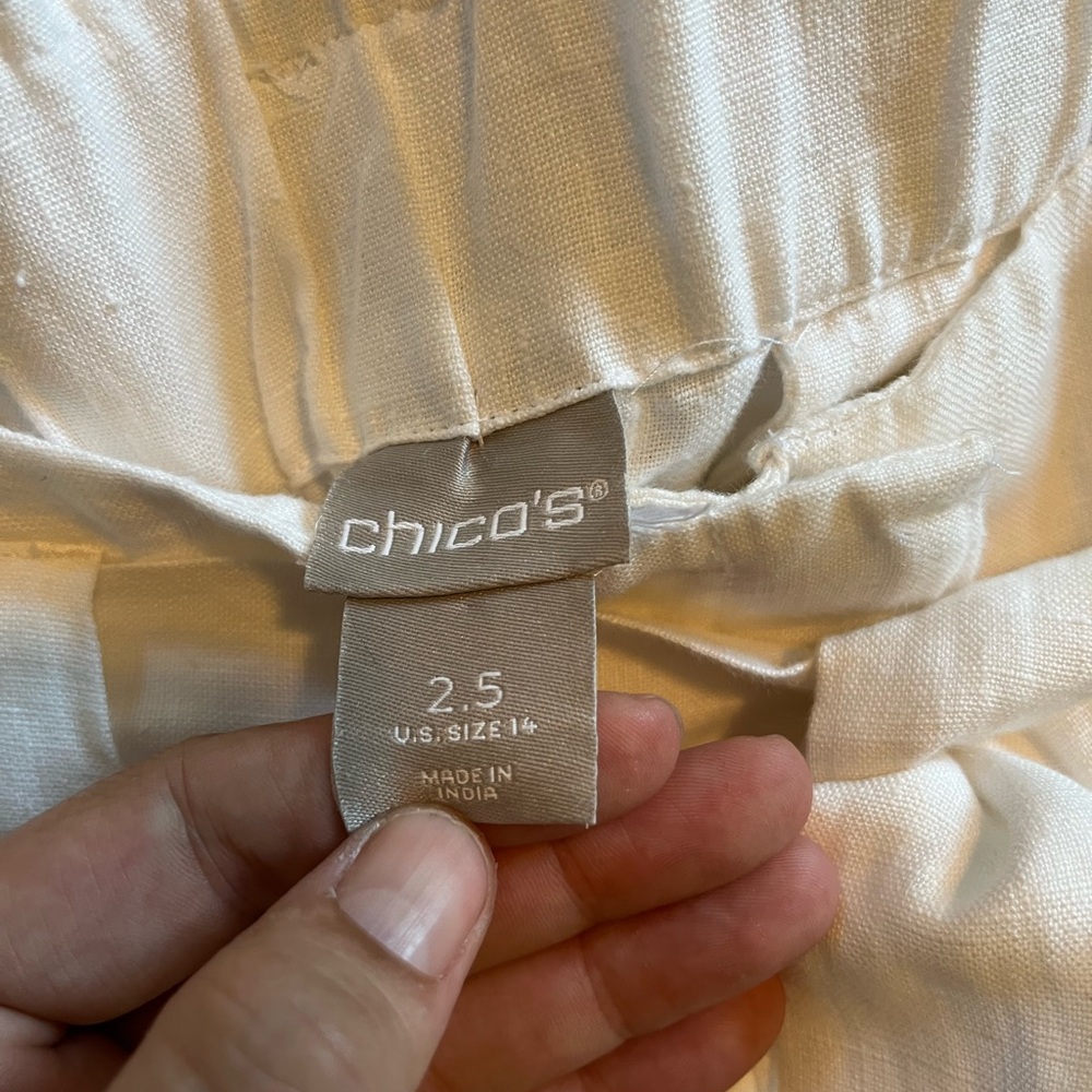 CHICOS Ladies pants 100% Linen sz 14 - Picture 4 of 5